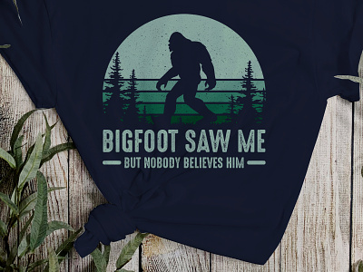 Bigfoot forest camping adventure retro t-shirt design