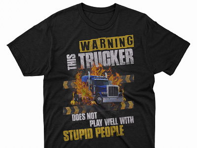 Warning this trucker... app branding design icon illustration logo typography ui ux vector