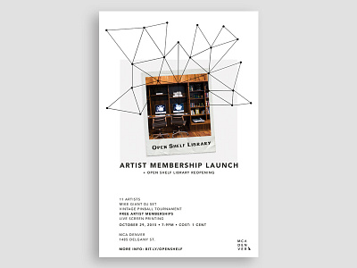 Membership Poster flat design minimalism museum poster print design