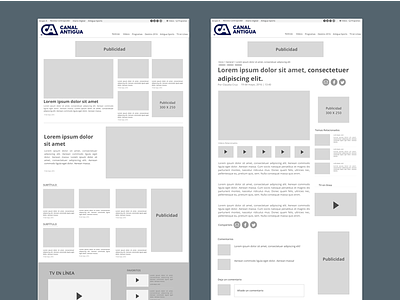 Wireframes for News Media Site blog low fi mockups news news media redesign sketch wireframe wireframes wireframing