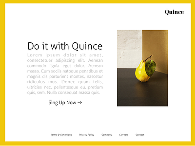 Landing Page 003 call to action dailyui landing page quince sign up splash splash page