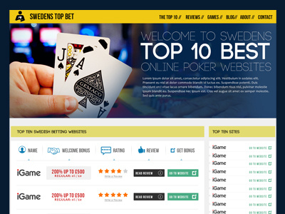 Gambling review website creative design digital design freelance modern ui ux web website