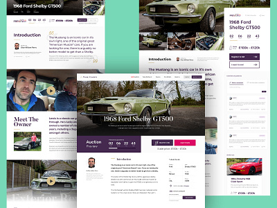 Classic Car Auction Ui / Ux car creative design digital freelance modern ui ux web website