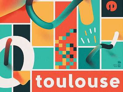 La Baguette baguetta color french gradient illustration manifest palette pixel poster toulouse