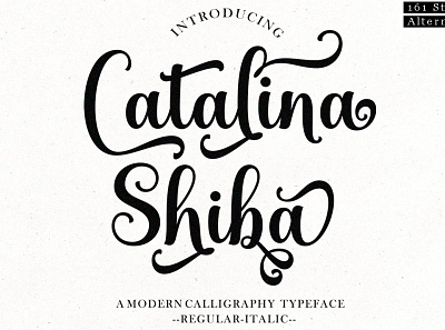 Catalina Shiba branding calligraphy card casual elegant fonts graphic design handmade lettering logo modern script typeface ui wedding