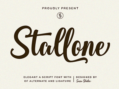 Stallone - Elegant A Script Font alternates beauty branding calligraphy card casual cute font graphic design invitation lettering ligatures logo logo design poster script style typography ui wedding