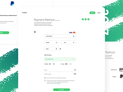 Enadoc: Payment re-design checkout clean design creditcard design green payment payment form ui design uxui visa