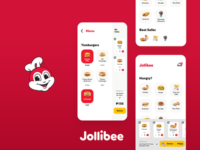 Jollibee Delivery UI - Concept app burger burger menu chicken fast food filipino food food app philippines restaurant ui