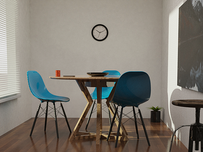 Interior design of a small dining area 3d design illustration interior design