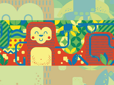 Monkey animals design fun graphic design illustration kids vector