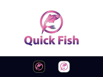 Quick Fish Logo brand logo business logo fish logo logo logo design logo designer modern logo professional logo quick fish logo