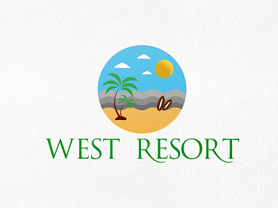 WEST RESORT LOGO attractive logo beach logo business logo graphic design logo logo design logo designer luxury logo modern logo professional logo resort logo unique logo