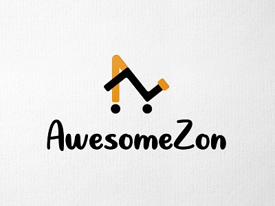 AwesomeZon Logo amazon business logo amazon logo brand logo business logo e business logo e commerce logo logo logo design logo designer modern logo professional logo shopping cart logo unique logo