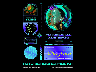 Futuristic Graphics Kit assets design graphic design psd vector