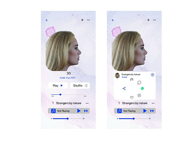 Music player and share option #dailyUI Challenge ui