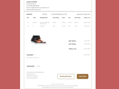 Email receipt design