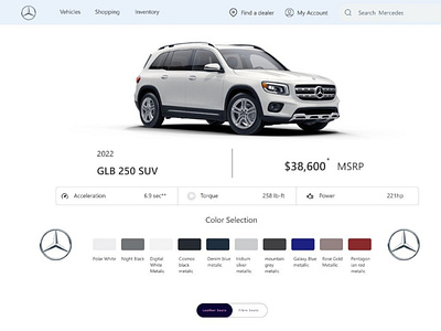 Mercedes website ui