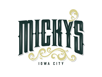 Micky S customfont design filigree illustration irish logo pub vector workinprogress