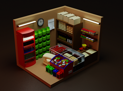 grocery store 3d models 3d animation graphic design logo motion graphics