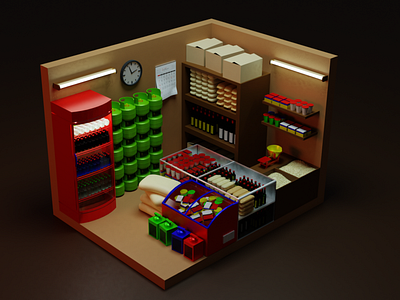 grocery store 3d models