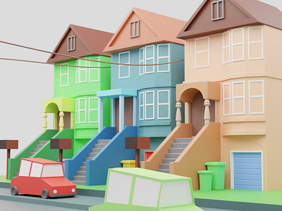 City lowpoly 3d models