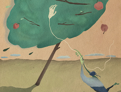 Apple picking abstract childrenbook design illustration illustrator surreal