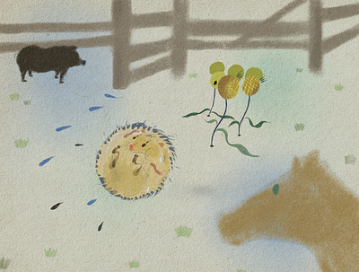 Blowing hedgehog abstract childrenbook comics design illustration illustrator surreal