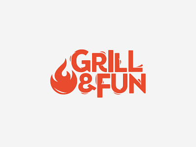 Grill & Fun bbq branding branding and identity fire fun funky funny grill letter letter design logo modern modern design modern logo red simple