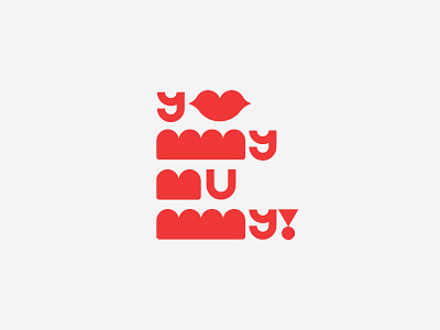 Yummy mummy art brand brand identity branding branding concept letter letter design logo red