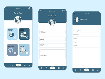 User Profile UI design mobile ui ux