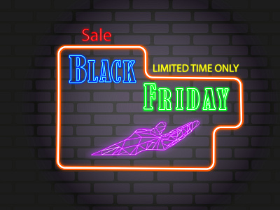 Black friday sale blackfriday design illustration neonlight black yellow blue sale vector