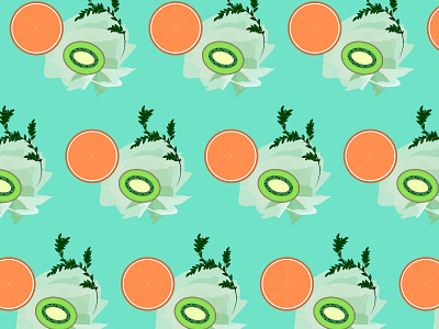 Summer pattern design illustration kivi orange pattern summer vector
