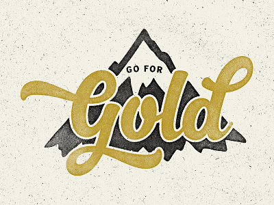 Go for Gold branding client gold mark mountain texture vintage walsh