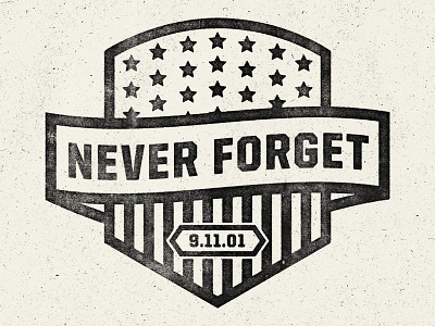 Never Forget america badge icon stars stripes texture walsh