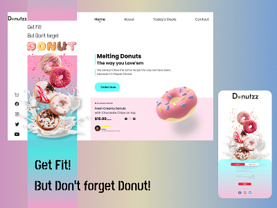 Donuts App design - Get Fit, But Don't forget DONUT :)