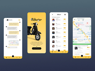 Ridester- Travel sharing app design appdesign branding design designer illustration logo productdesign ui ux webdesign