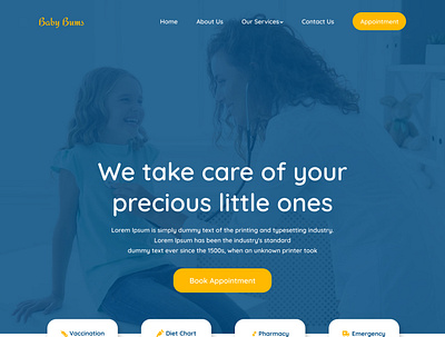 Baby bums-Pediatric landing page design appdesign branding design designer productdesign ui ux webdesign