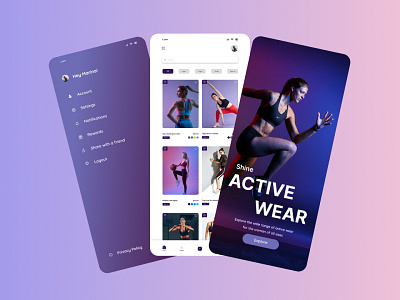 Active Wear mobile app design