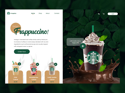 Starbucks Frappuccino page design appdesign branding design designer logo productdesign ui ux webdesign