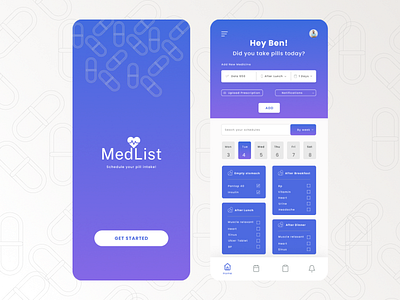 Medicine Reminder App Design appdesign branding design productdesign ui ux