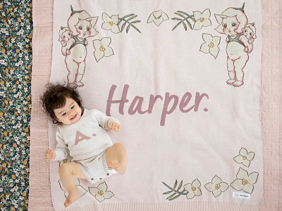 Personalized Kids | Custom Rib Name Cot Blanket Australia