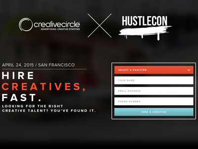 Creative Circle & HustleCon Landing Page landing page web design