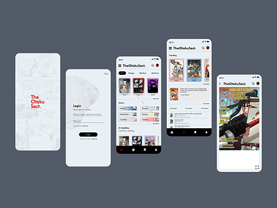 Read Manga: Mobile App anime anime app comics app design manga app mobile app design product design ui design uiux ux design