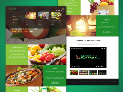 Nutrition Website Homepage Design graphic design homepage menu nutrition web design