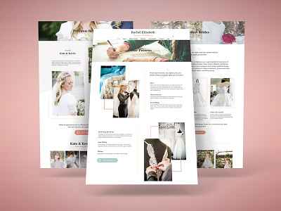 Website Design for Wedding Dress Designer graphic design web design wedding about us process page wedding website