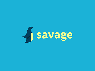Savage animal clothing icon logo penguin savage typography