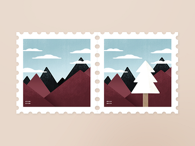 Stamps! colors forest landscape mountain stamp textures vector