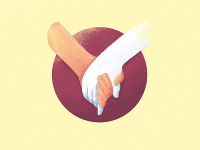 together colors crossing editorial hands illustration textures together
