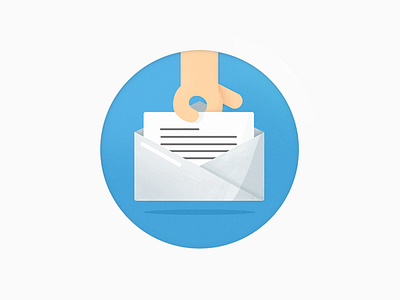 mail confirmation e mail flat hand icon illustration letter mail