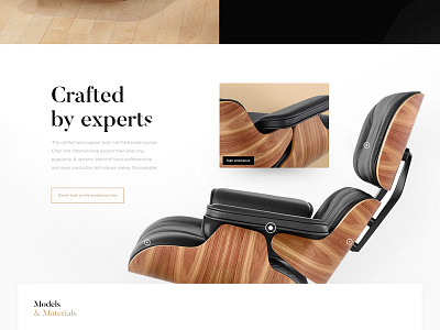 Eames Lounge Chair Landing - 2 art colors direction industrial landing product shape ui